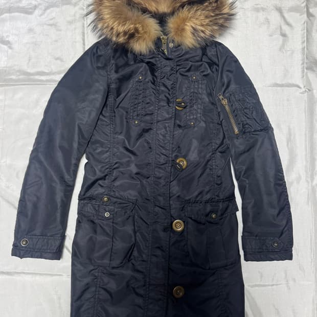 00s Style Fur Long Jacket