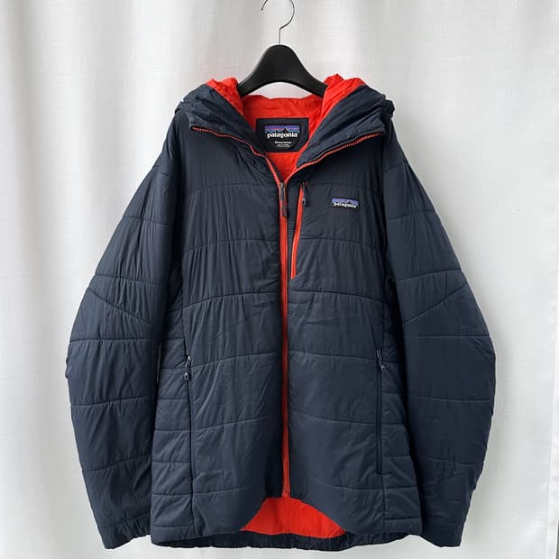 파타고니아 하이퍼 퍼프 후디 패딩 자켓 네이비 오렌지 M