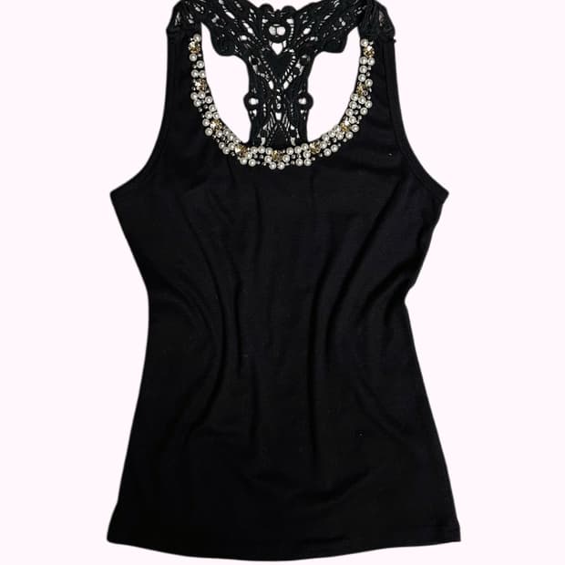 VANITY pearl bids crochet sleeveless