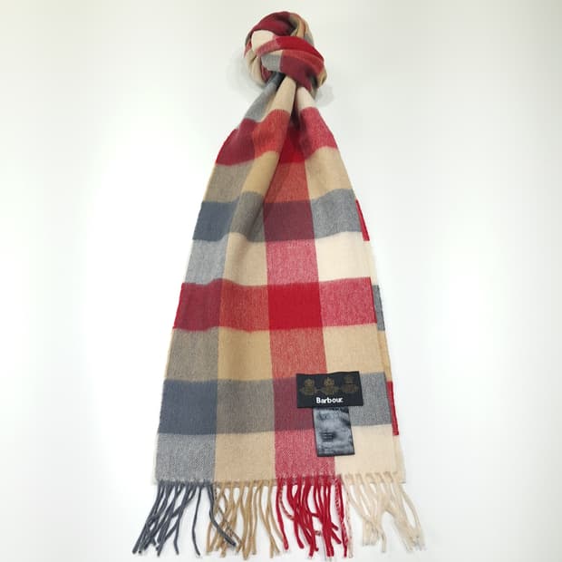 MX660 바버 램스울 체크 레드 머플러목도리