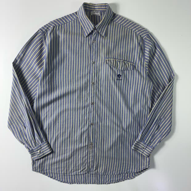 Versace  베르사체 메두사 자수 은장 스트라이프 셔츠 