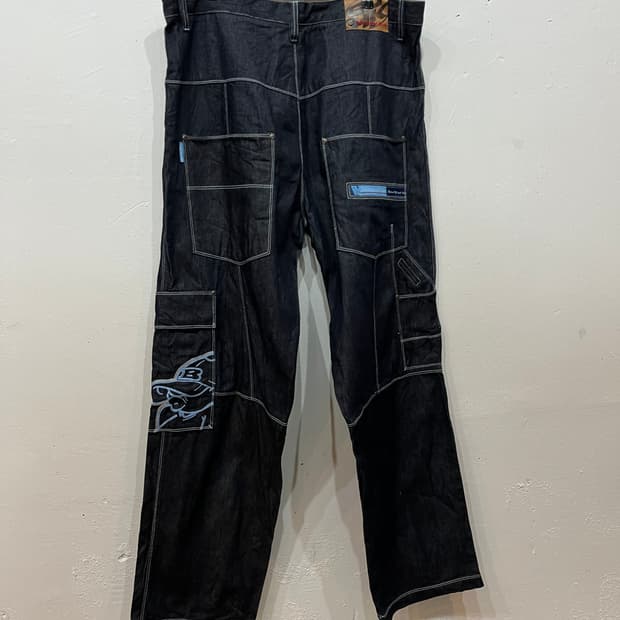 SCHOOL OF HARD KNOCKS 올드스쿨 와이드 데님팬츠 38