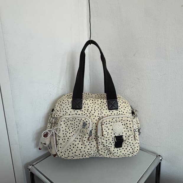 Kipling ivory dot shoulder bag