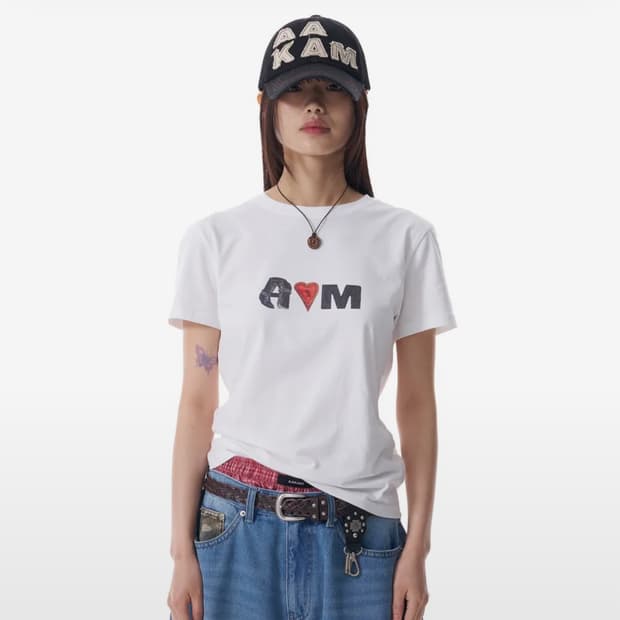 아캄 Heart AKM Half Top (White)