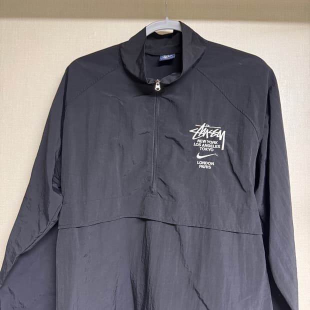 스투시x나이키 나일론 아노락 세트 블랙 (XL)