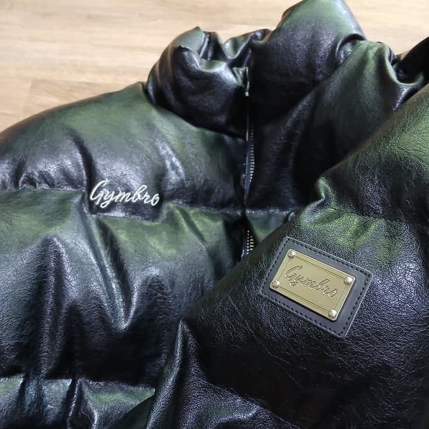 야차클럽 보겸 짐브로 레더 크롭 숏패딩 자켓