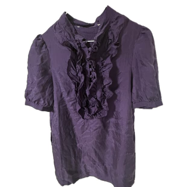 빈티지 반팔 블라우스