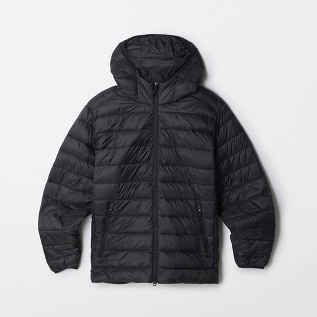 스파오 씬라이트 후드 재킷 경량패딩 블랙 M