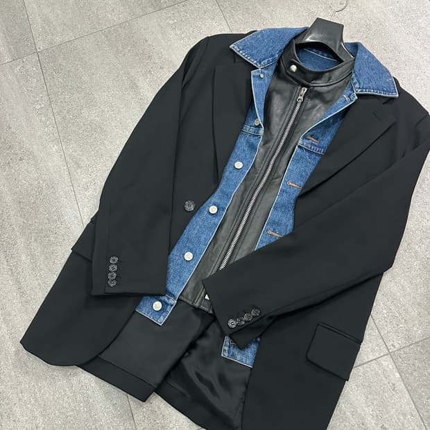 메종마르지엘라MM6 레이어드 싱글 브레스티드 블레이저