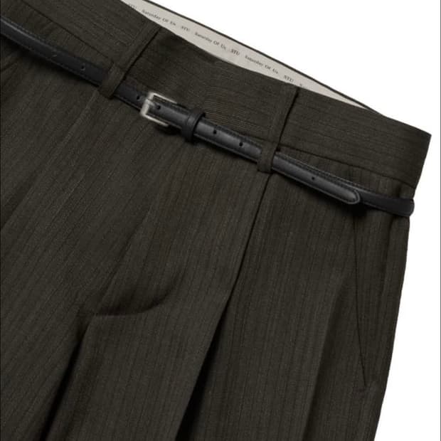 STU 크리즈 벨트 스트라이프 슬랙스