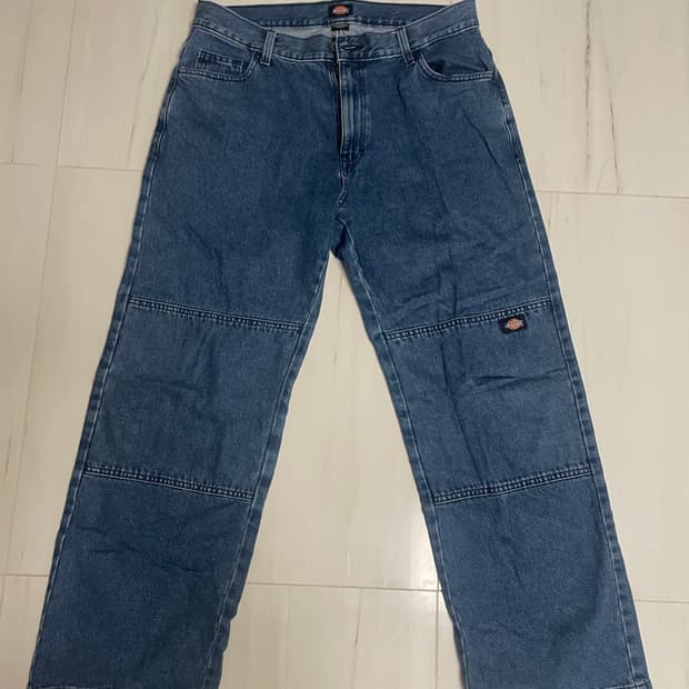 딕키즈 더블니 루즈핏 데님팬츠