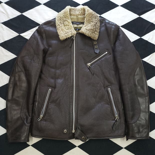 아메코 B-3 양가죽 무스탕 자켓 L