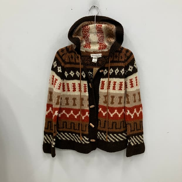빈티지 노르딕 더플 후드 가디건