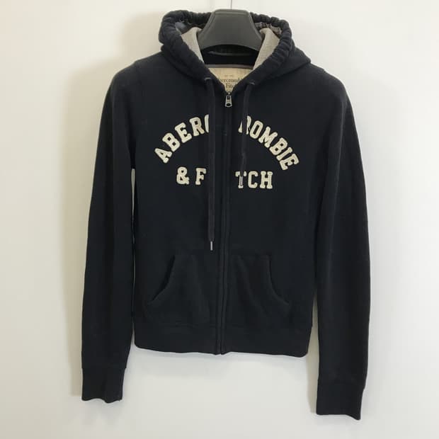 아베크롬비 Y2K 딱붙핏 후드집업 블랙 [S]