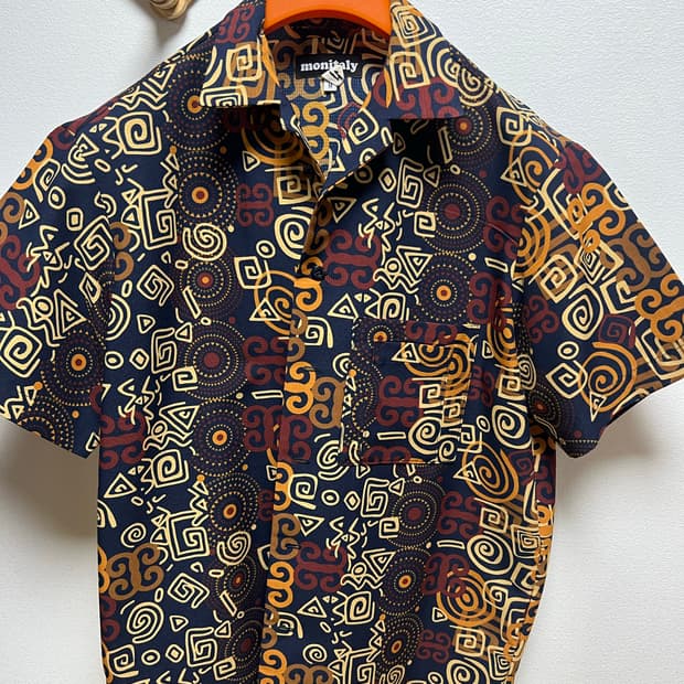 모니탈리 하와이안 캠프 셔츠 (네이비,베이지컬러) M사이즈