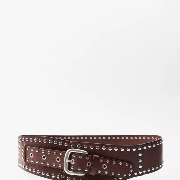 자라 빈티지 스타일 스터드 와이드 벨트