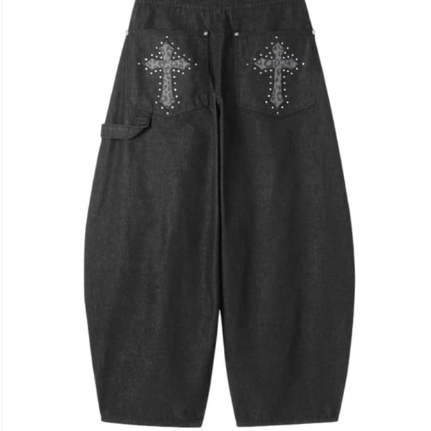 Develop Korea Gothic Cross Jeans Black