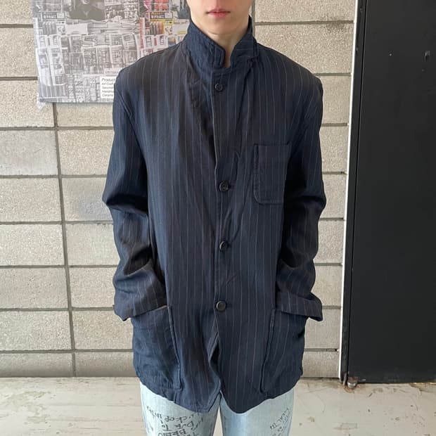 꼼데가르송 옴므 축융 스트라이프 자켓