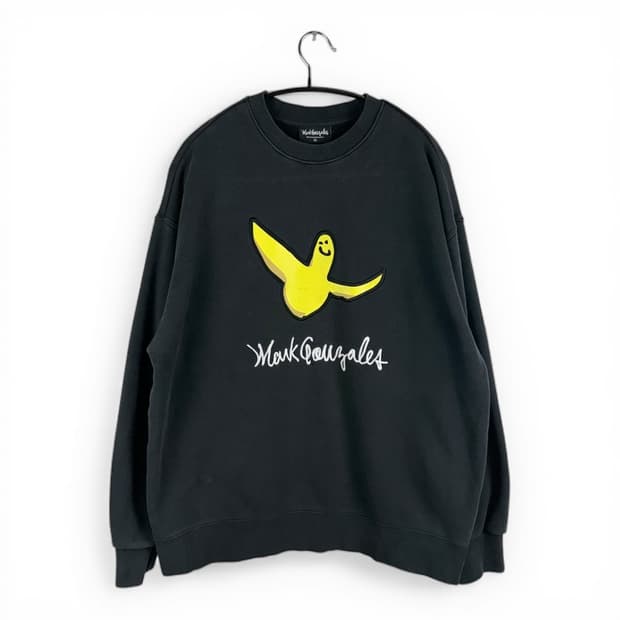 (L) 마크곤잘레스 빅 엔젤 로고 맨투맨 블랙