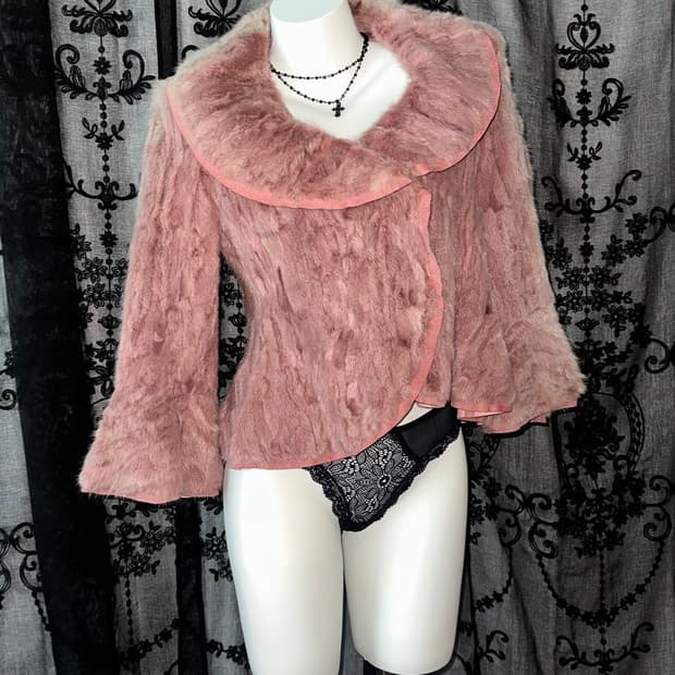 Pink mink fur jacket