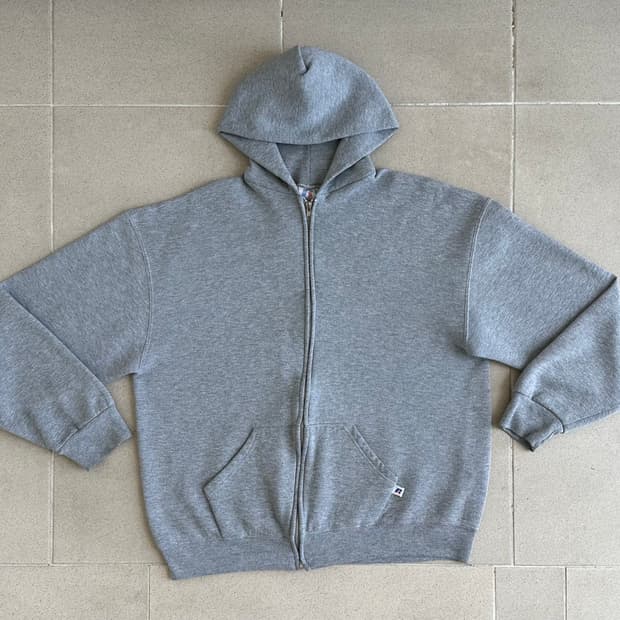 빈티지 러셀 후드집업 그레이 XL