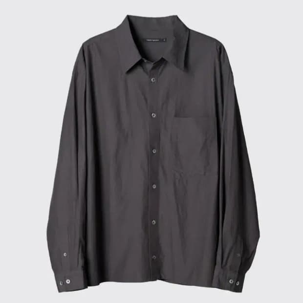 해칭룸 크롭 셔츠 차콜