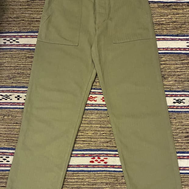 (S)반츠 HBT 헤링본 트윌 퍼티그팬츠 원워시 올리브