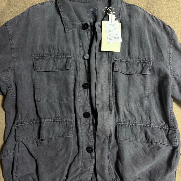 4) 폴리테루 린넨 필드 자켓 파카 페이디드 블루 25fw