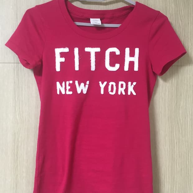 아베크롬비 핑크 패치 반팔