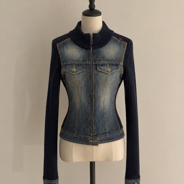 Vintage denim & knit jacket