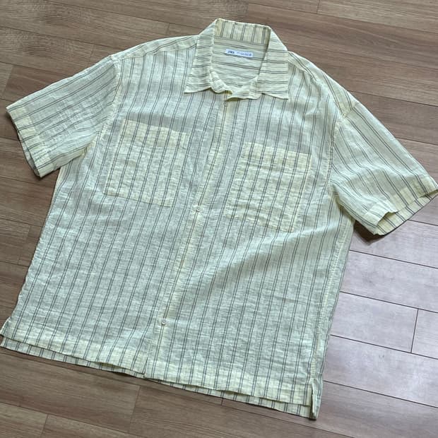 자라 비스코스 스트라이프 셔츠