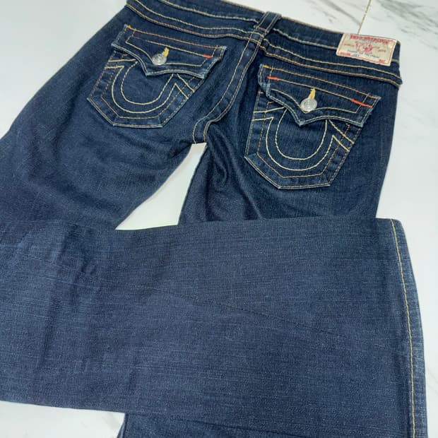 트루릴리전 부츠컷 로우라이즈 청바지