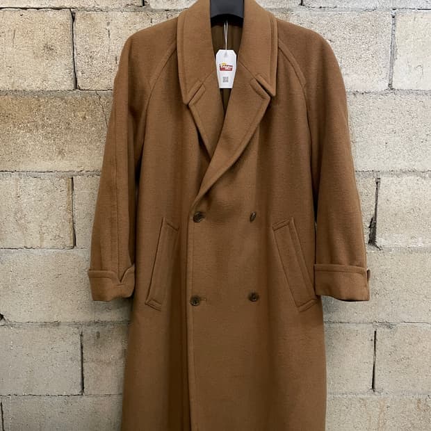 디올 더블 브레스티드 울 코트 