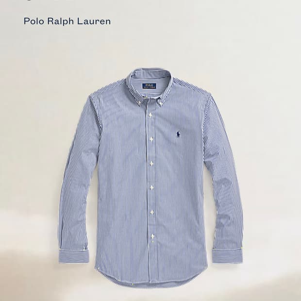 (새상품) 폴로 클래식핏 스트라이프 셔츠 포플린 M