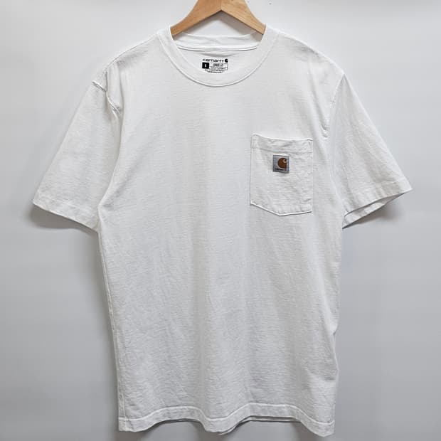 칼하트 포켓 반팔티 화이트 S