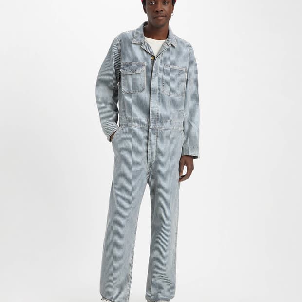 리바이스 스트라이프 히코리 데님 점프수트 커버올 XL