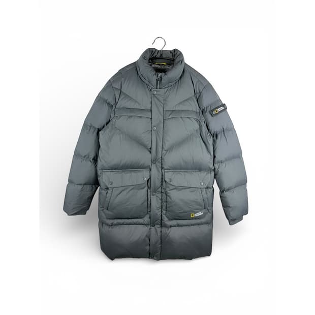 (160) 내셔널지오그래픽 키즈/우먼스 구스다운 롱패딩 차콜