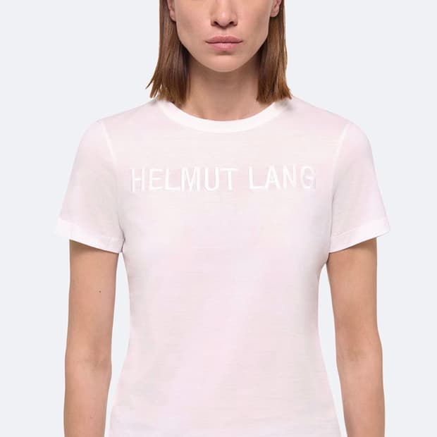 헬무트 랭 우먼 슬림 로고 티 화이트 
