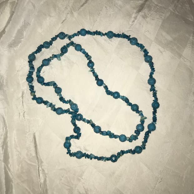 vintage blue summer necklace
