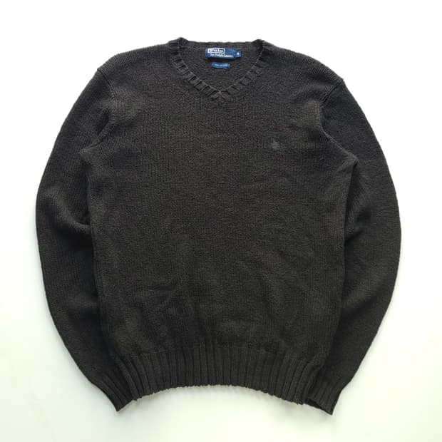 폴로 랄프로렌 브이넥 니트 그레이