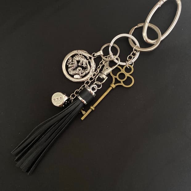 빈티지 드레곤 코인 키링