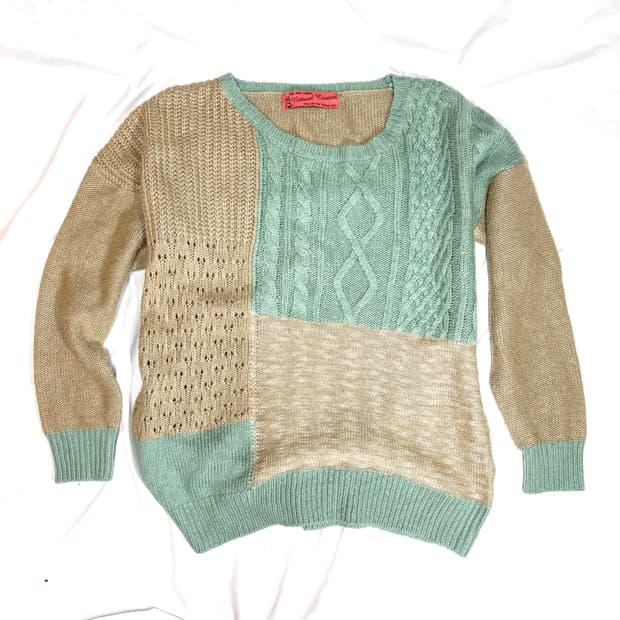 빈티지 하구미 모리 민트 니트
