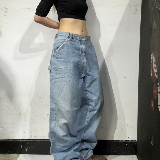 90s 챕스 와이드 연청 카펜터 데님 팬츠 청바지 