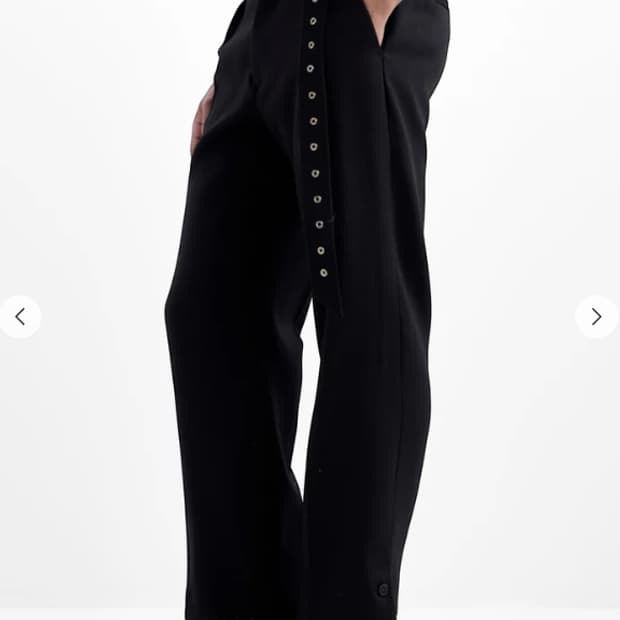 H&M rokh 벨티드 울 팬츠 블랙 (46)