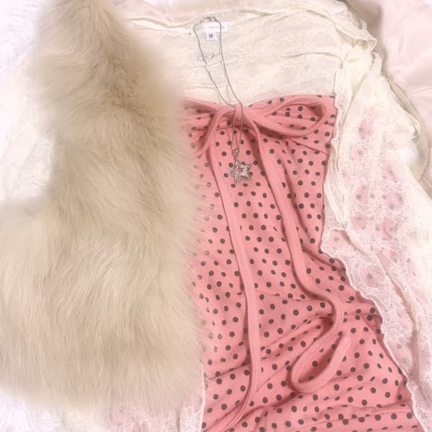 오네갸루 히메갸루 페어리 땡땡이 도트 코디세트 별 목걸이 포함