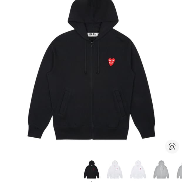 정품) 새상품급 m 꼼데 더블 와펜 후드집업