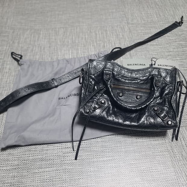 발렌시아가 르시티 미니 블랙 토트백 크로스백 르 시티백