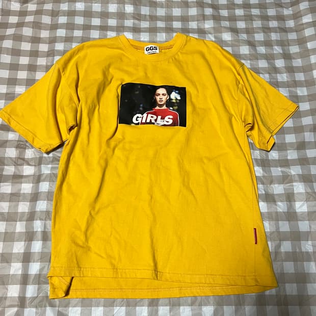 GGS 걸스 프린팅 보세 반팔 90-95 옐로우 머스타드 반팔티