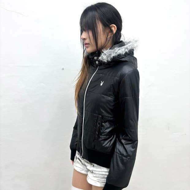Playboy 00s fur trimmed puffer 