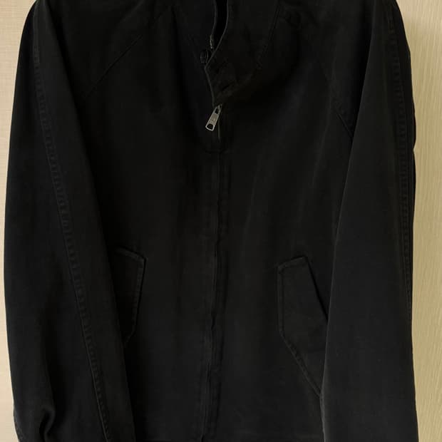 Garment Washed Harrington Jacket_Black